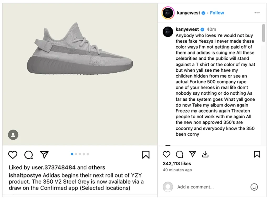 Kanye West, Adidas'ı “Sahte” Yeezy Spor Ayakkabıları Satmakla Suçladı 20 kanye west calls adidas releasing 77243563