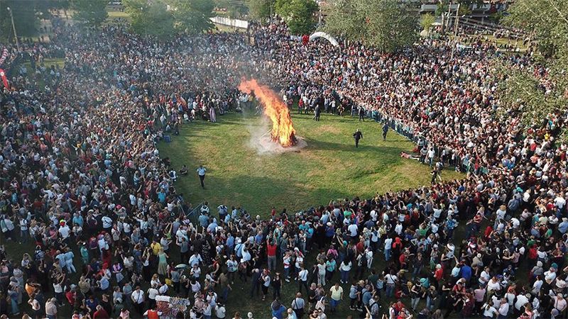 Kakava Festivali alanından yakılan Hıdırellez ateşi