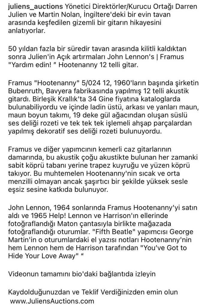 John Lennon'ın Kayıp Gitarı Müzayede de Satılacak 20 post yazxi