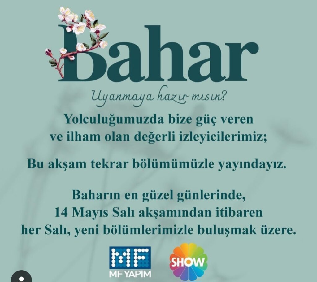 "Baharseverlere" Kötü Haber: Bu Akşam "Bahar"ın Yeni Bölümü Yayımlanmayacak 20 Bahar