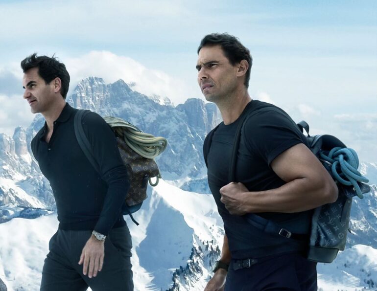 Tenis Oyunculari Rafael Nadal ve Roger Federer Louis Vuitton Reklaminda