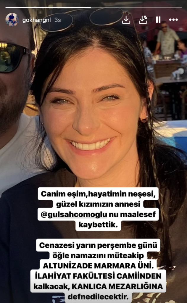 Behzat Ç. Oyuncusu Gülşah Çomoğlu Hayatını Kaybetti 22 Çomoğlu'nun vefatını, eşi Gökhan Günal Instagram sayfasından duyurdu.
