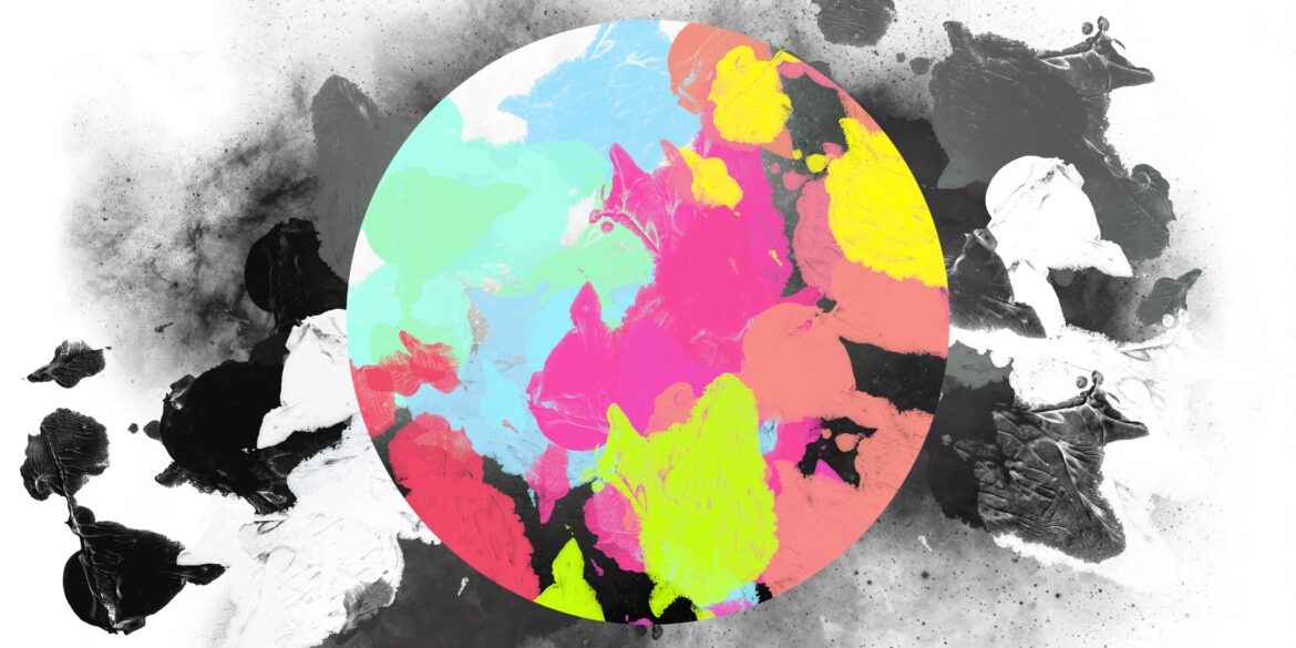 cute unique auroras circle shape art background