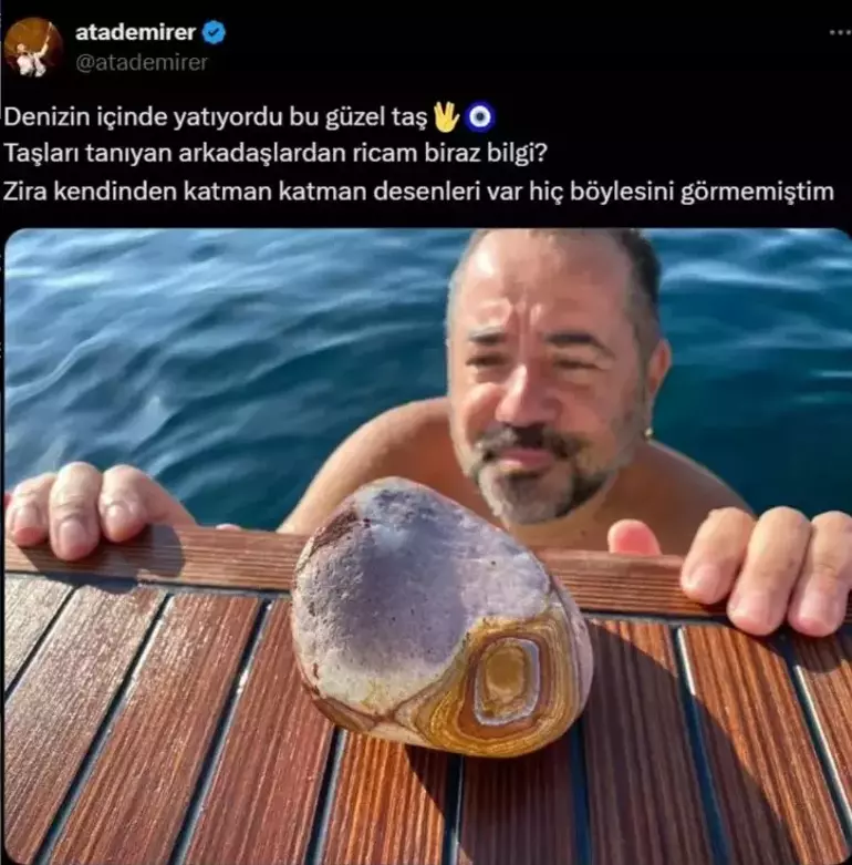 Ata Demirer'in Denizde Bulduğu Taş Büyük İlgi Gördü 24 66d811cafe33691c8fb7795a