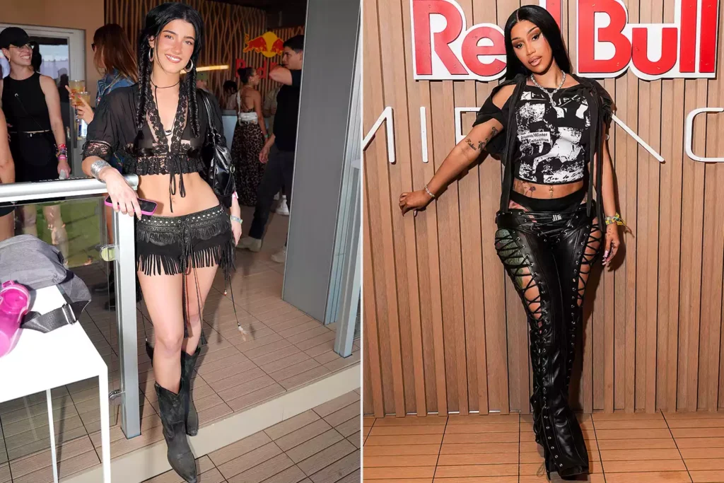 Coachella 2025 Moda Karnavalı: Julia Fox'un Cesur Seçimi, En İyi ve En Kötü Ünlüler Stilleri 24 Charli DAmelio cardi b attends Red Bull Mirage coachella 041725 2ee6f9ea1416481888149d880f0b6401 1